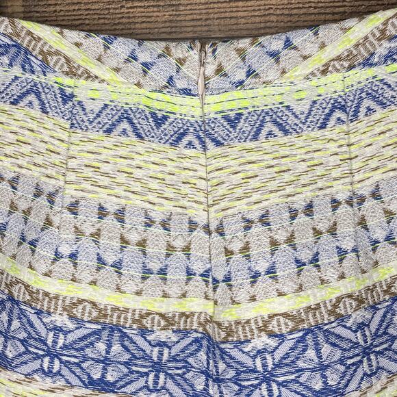 Rory Beca Costa Tweed Striped Shorts Tupac Yellow Blue Size Medium NWT - Picture 5 of 11